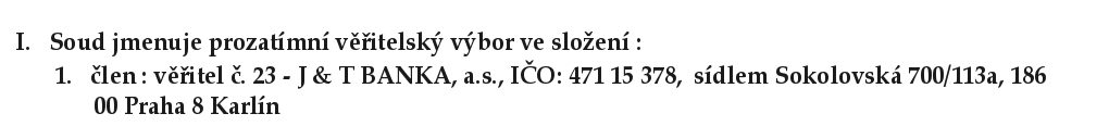 Výřez stránky: Usnesení MSPH 98 INS 723/2021-B-15, insolvenční rejstřík